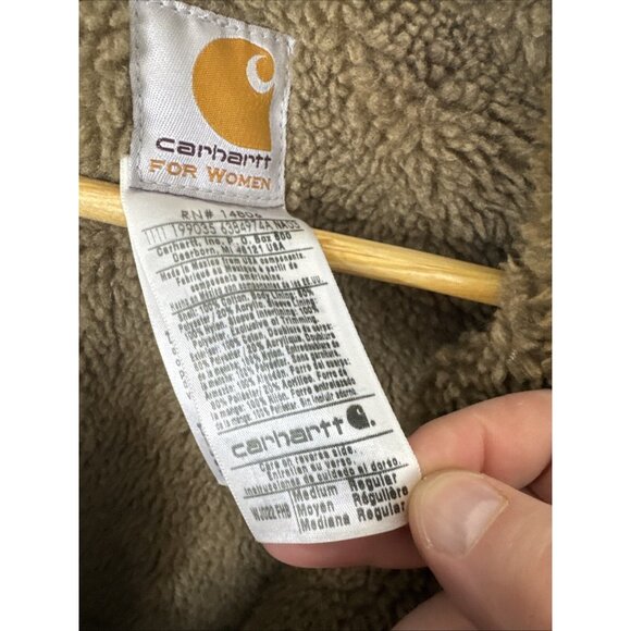 Carhartt Women's Sherpa Lined Canvas Work Jacket Medium WJ022 FHB Blue Size M - Picture 6 of 8